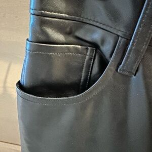 Abercrombie & Fitch Black Leather Pants - 🔥 90s straight ultra high rise 🔥
